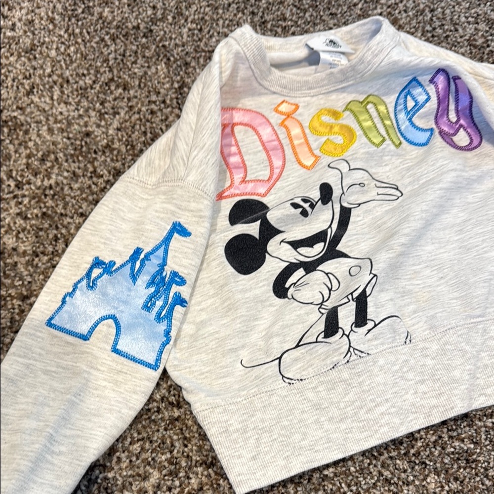 Kid’s Disneyland Gray Mickey Mouse Sweatshirt with Colorful Accents - Picture 6 of 7
